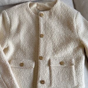 Abercrombie & Fitch Cream Textured Jacket
